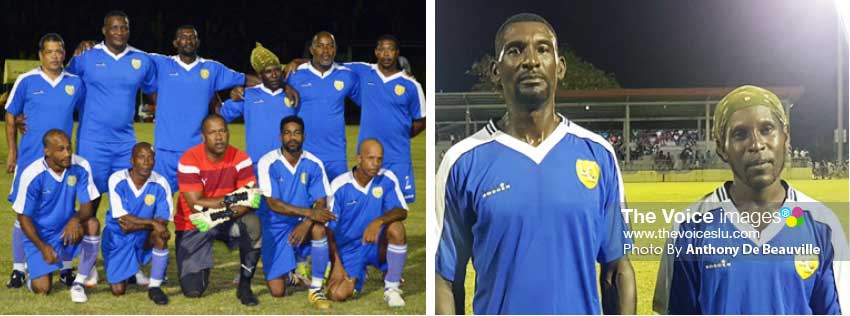 Image: (L-R) Labowi Connexions booked their semifinal spot; Goal scorers for Labowi Connexions against Canaries, Nathan James and Emmanuel Octave. (Photo: Anthony De Beauville)