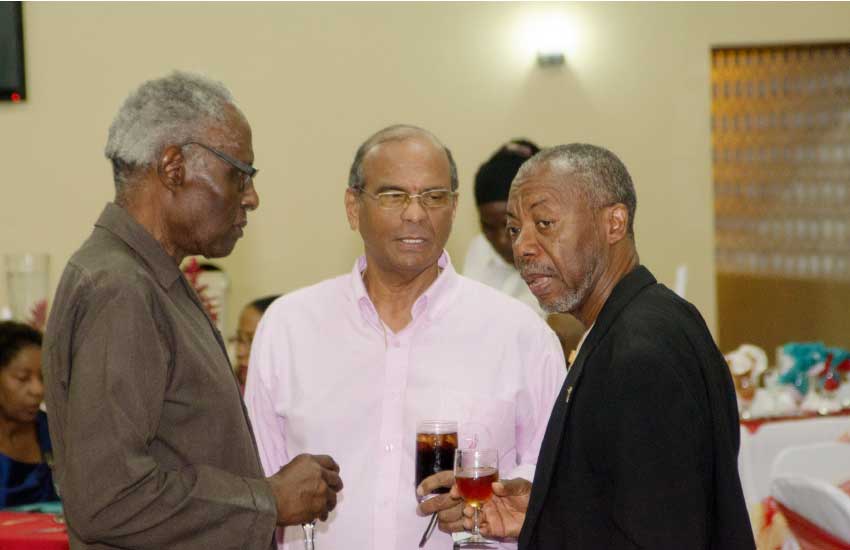 Image of Mr Theophilus, Mr Pilgrim, and Mnsgr Anthony at Homes’ 30th anniversary celebration. 