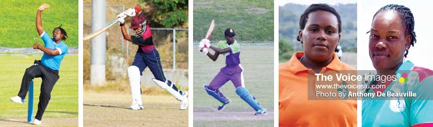 Image: (L-R) Four out of five nominees for Senior Cricketer of the Year, Johnson Charles, Jamal James, Larry Edwards and Dillan John. (Photo: Anthony De Beauville)