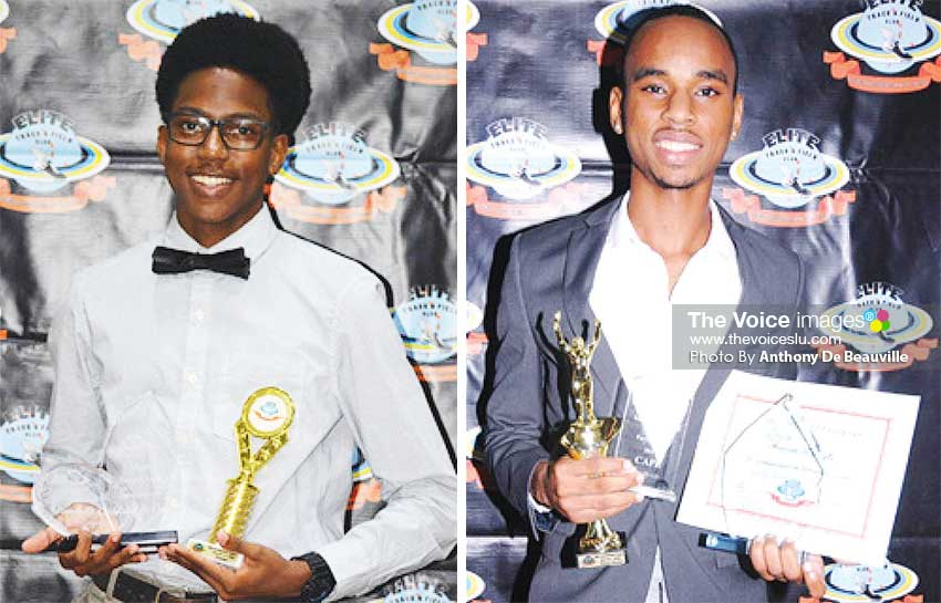 Image: (L-R) Rowell St Omer (Most Improved Male Athlete); Armani Modeste (Junior Male Athlete of the Year). (PHOTO: Anthony De Beauville) 