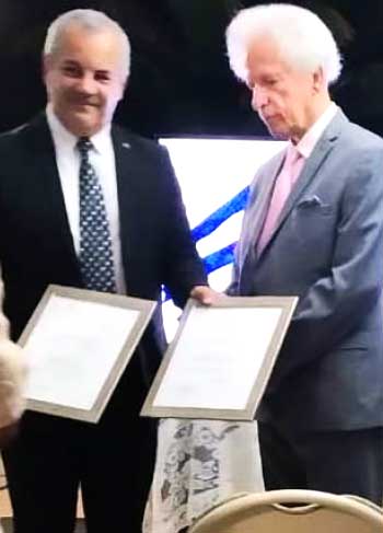 Image of Ambassador Alejandro Simancas & Governor General His Excellency Sir Emmanuel Neville Cenac.