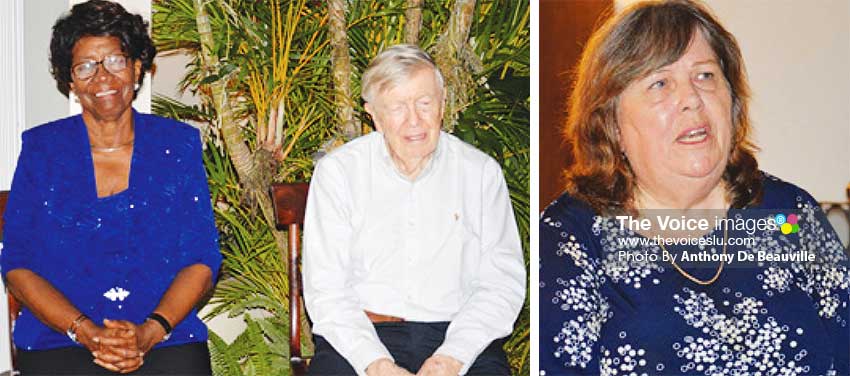 Image: (L-R) Dame Pearlette Louisy; hosts Frederick and Carol Devaux. (PHOTO: Anthony De Beauville) 