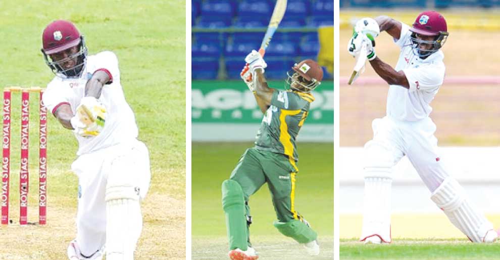 Image: (L-R) Jermaine Blackwood (Jamaica), Kyle Mayers (Barbados), Devon Smith (Windward Islands). (PHOTO: AFP) 