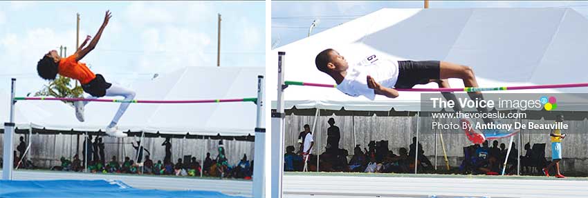 Image: (L-R) High Jump boys, No.1923 – Kevin Simon; No. 1198 – SadiqServille will square off. (PHOTO: Anthony De Beauville) 