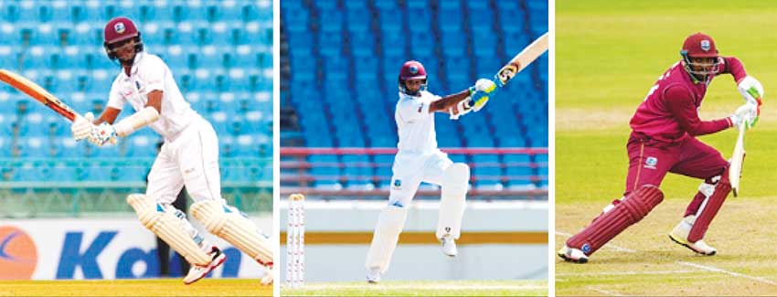 Image: (L-R) Kraigg Brathwaite, Shane Dowrich (Barbados), Sunil Ambris (Windward Islands). PHOTOS: AFP/ Getty Images) 