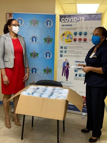 Image: Donation of 100,000 medical face masks to St Lucia’s front line workers.