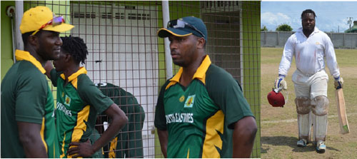 Image: (L-R) Daren Sammy, Johnson Charles (South Castries Lions), Al Prince (Vieux Fort North Raiders).