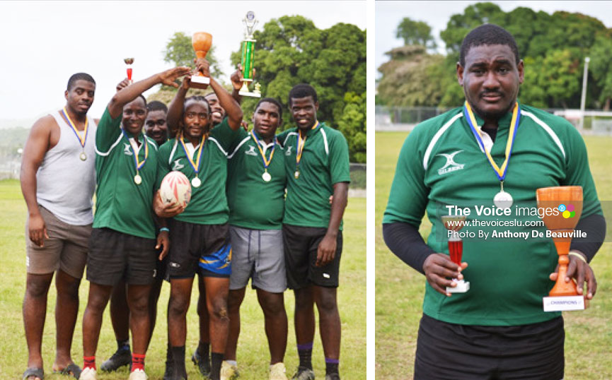 Image: (L-R) Champion team – Rogues 2; Player of the Finals – Leroy Lascaris. (PHOTO: Anthony De Beauville) 