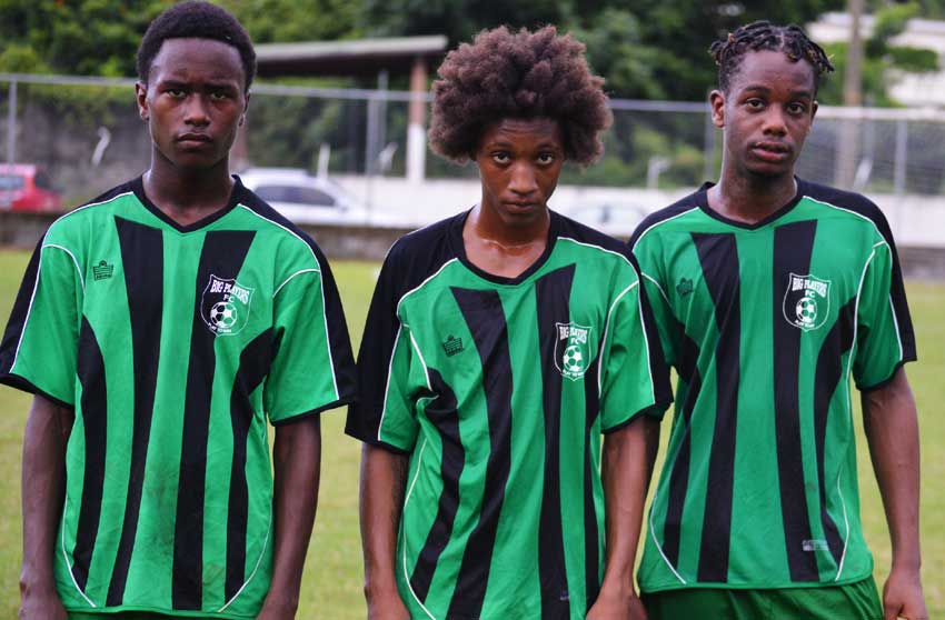 Image: (L-R) Big Players Youth goal scorers Kymani St. Louis, Adrian Valcin and Kevin Francis. (PHOTO: Anthony De Beauville).