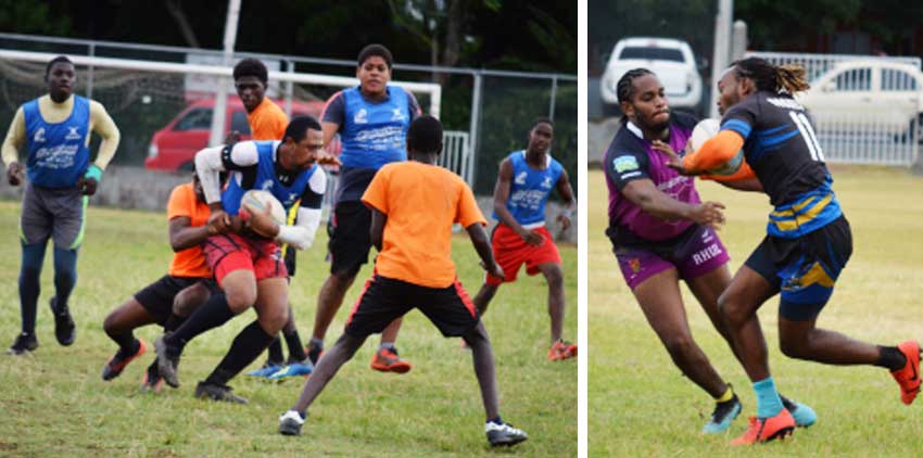 Image: (L-R) Flashback!! The men from Monchy Sharks; Whiptail Warriors; Renegades and Rogues are all set for another intriguing day of Rugby. (PHOTO: Anthony DE Beauville)
