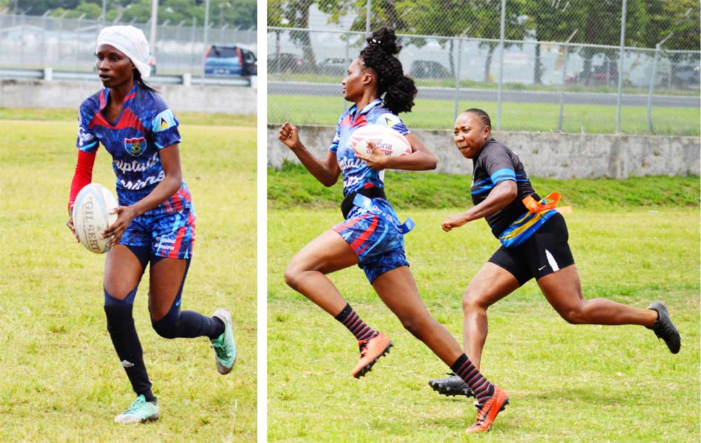 Image: (L-R) Mary Roberts in action for Whiptail Warriors; Mary not so easy to catch up on the wing. (PHOTO: Anthony De Beauville) 