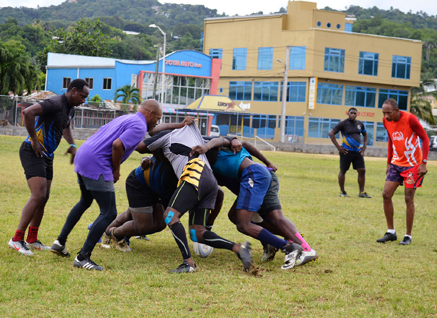 Image: Wayne Pantor far right keeping a close eye on play. (PHOTO: Anthony De Beauville)