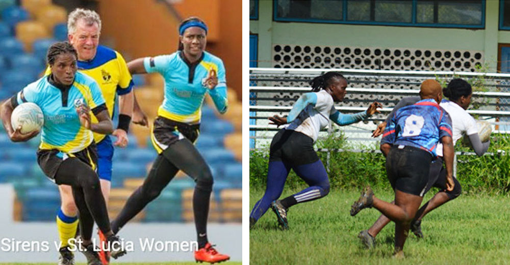 Image: (L-R) Electra in action versus Scion Sirens out of Washington DC; Electra with ball in hand is being chased by Makeba Alcide ( r) and Rennetta Frederick (l) as she heads home for a Try run. (Photo: EM/Anthony De Beauville) 