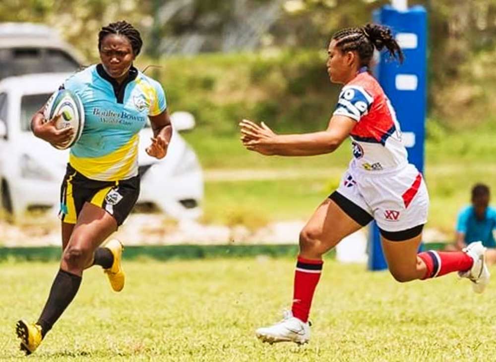 Image: Winne – Della Rene with ball in hand is about to score a Try against the Dominican Republic (WDR)