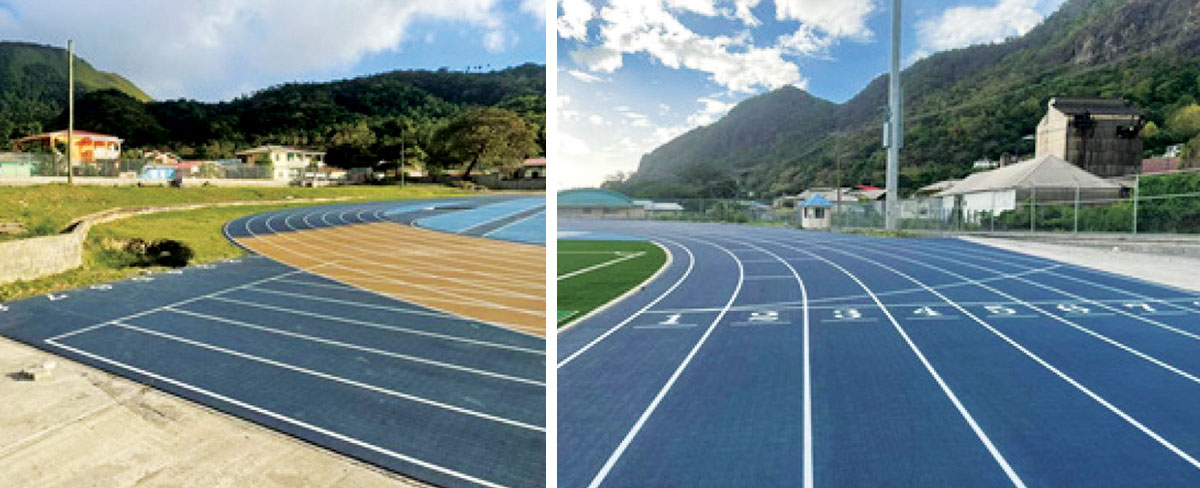 Image: The 400 meters track set and ready for whenever the all clear is given by health officials. (Photo: MOS)