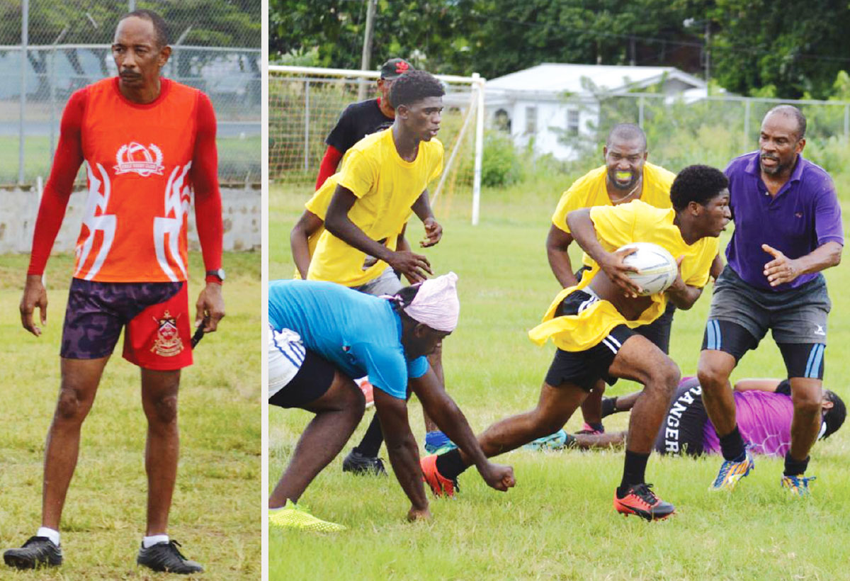 Image: Flashback 2020!! (L-R) SLRFU Technical Director, Wayne Pantor; a youthful Monchy Sharks team in action against Renegades. (Photo: Anthony De Beauville)