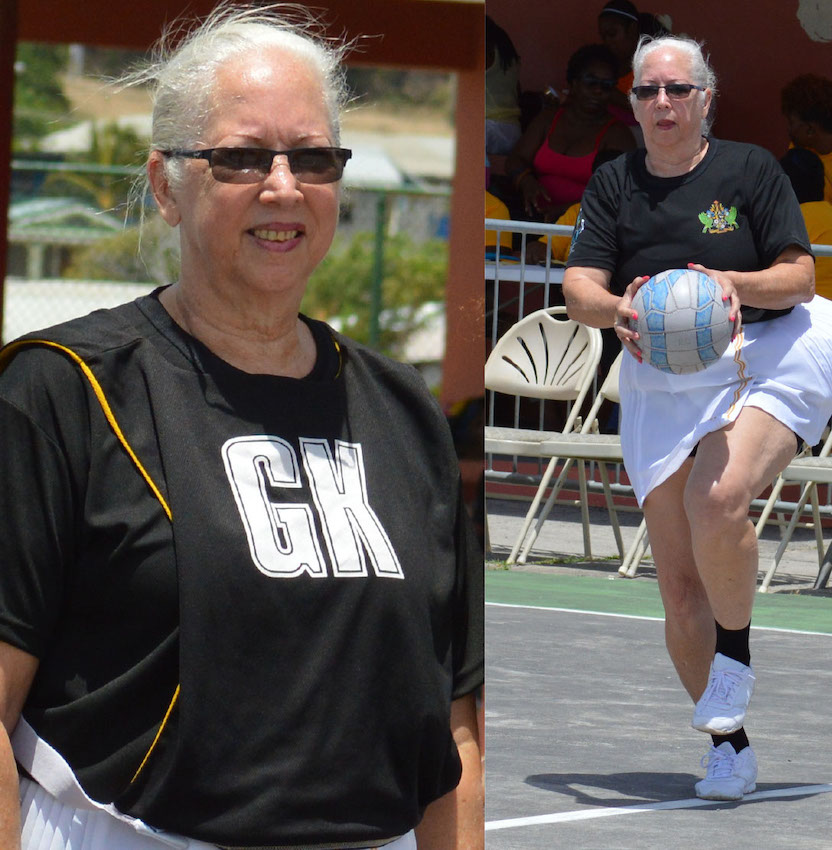 Image of former Saint Lucia National Netball Association president and player Paula Calderon in action during Saint Lucia 40th anniversary of Independence.(Photo: Anthony De Beauville)