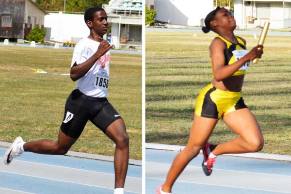 Image: (L-R) Local athletes Charlery (L) and London keeping a close eye on the North American, Central American and Caribbean Athletics Association (NACAC) final decision in May. (Photo: Anthony De Beauville)