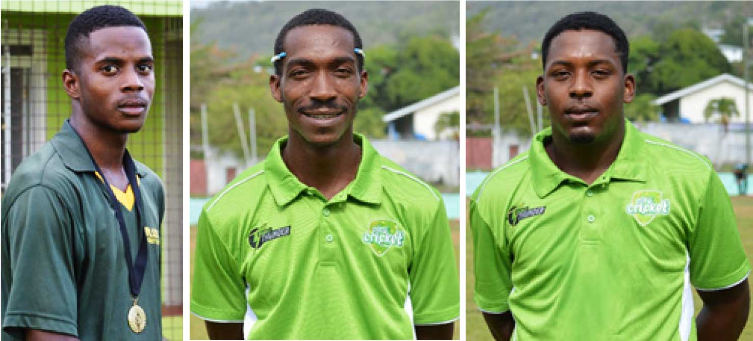 Image: (L-R) South Castries trio, Kester Charlemagne, Alex Antoine and Tonius Simon. (Photo: Anthony De Beauville)