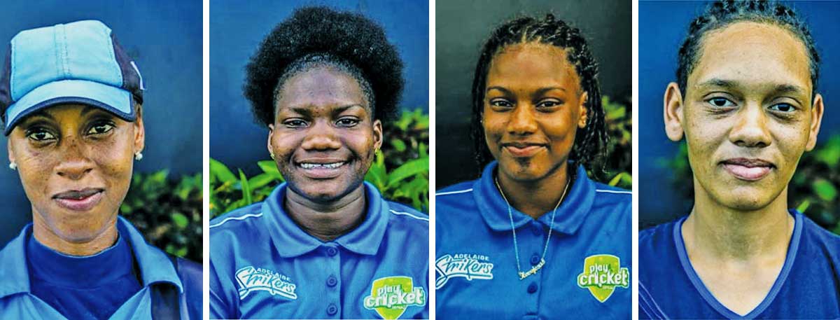 Image: (L-R) Malika Edward; Makada Dubois and Skyy Smith (Gros Islet) Junior Simon (Choiseul) (SA)