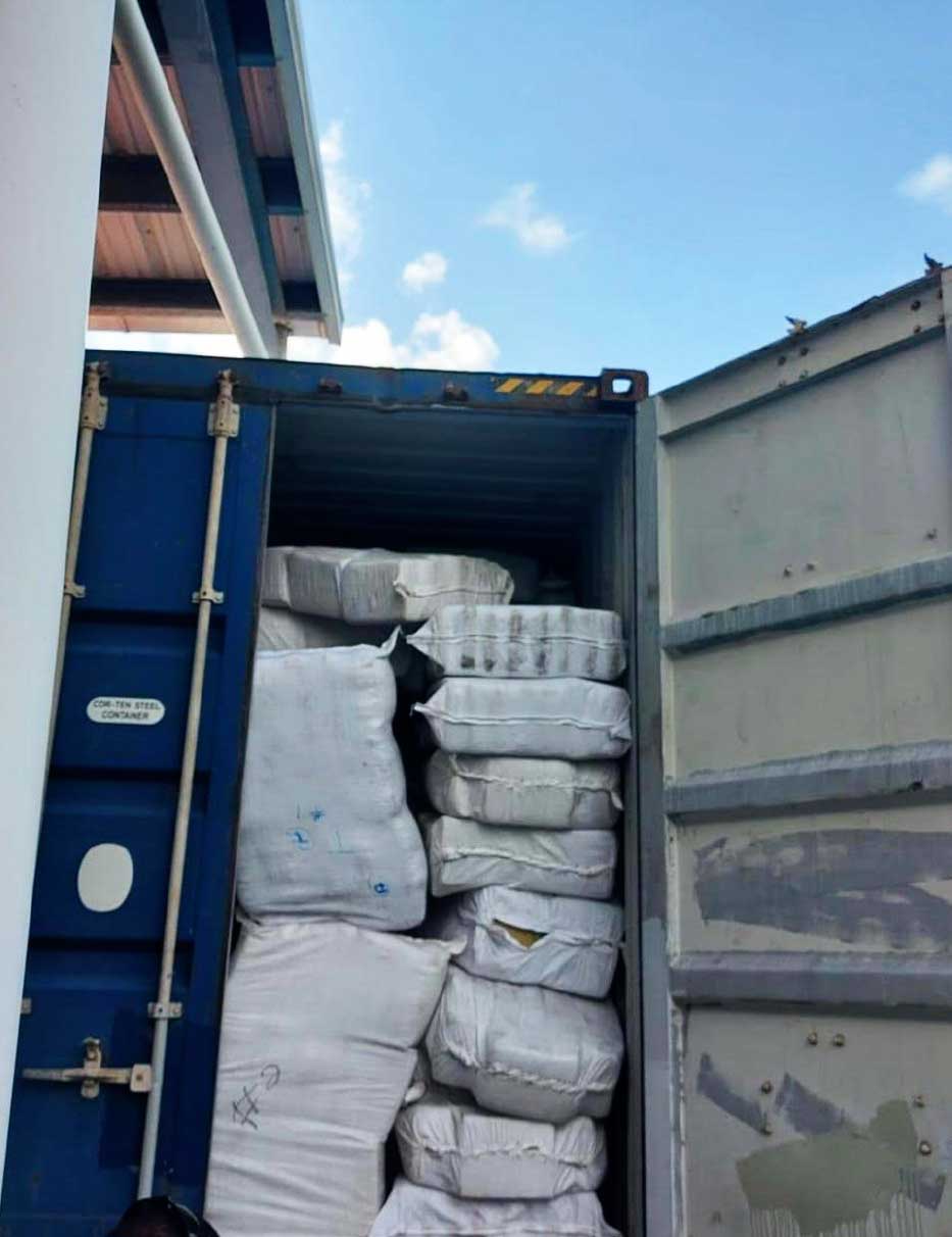 Image of container seized with 2 Tonnes of marijuana