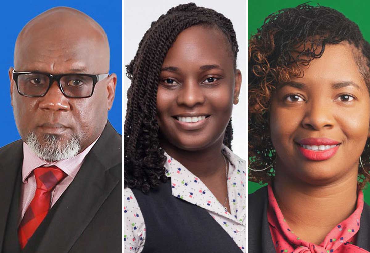 Image of Eural Baptiste - Leading Advisor of the Year Lowest Loss Ratio, Francia Parris - Contributor of the Year, St Lucia and Jescintta Canoville - Contributor of the Year SGI