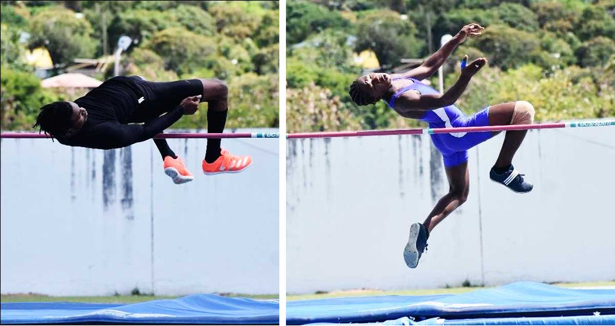 Image: (L-R) Jean Claude Augustin and Nickel Leo finishED 1st & 2nd in the Men High Jump. (PHOTO: MA) 