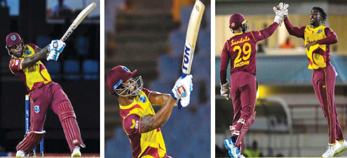 Lendl Simmons made good use of the Powerplay, Fabian Allen’s 14-ball 29 wasn’t enough to guide West Indies to victory, Hayden Walsh Jr claimed another three-wicket haul. (Photo: AFP/GI)