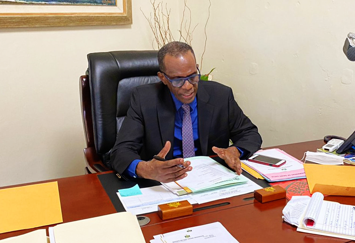 PM Pierre at his desk yesterday.