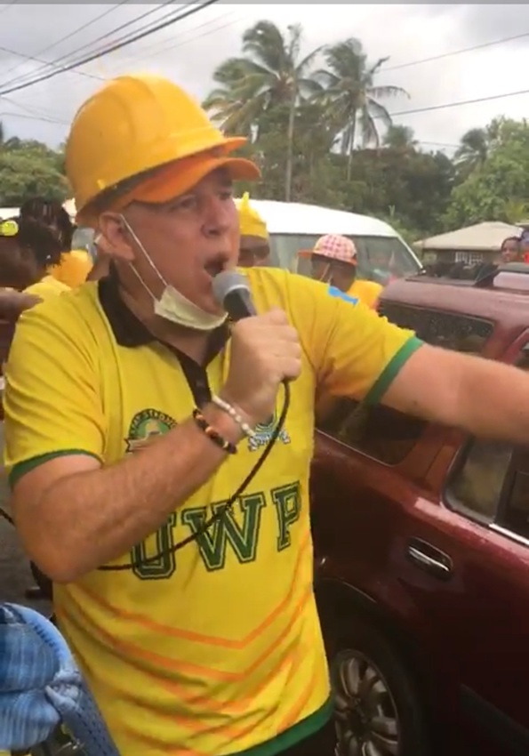 UWP Leader and Prime Minister Allen Chastanet energizing supporters