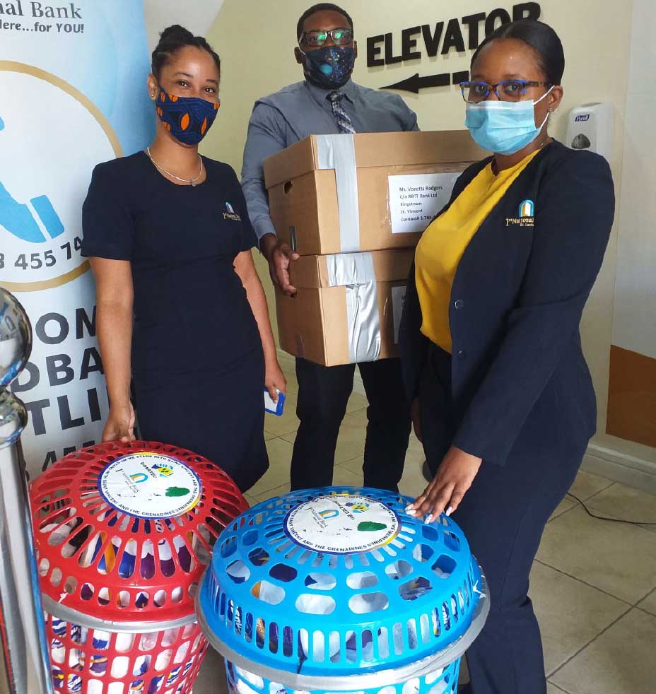 Staff of 1st National Bank enroute to the port with supplies