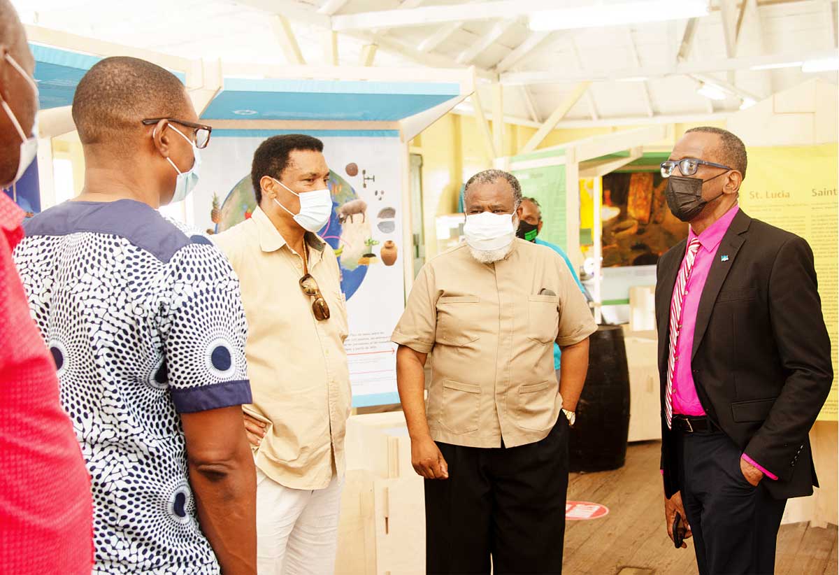 From (L-R) Cecil Charles, Dr. Winston Phulgence, David Jordon Archdeacon Christian Glasgow and Prime Minister Pierre.