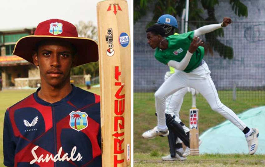 (L-R) Top order batsman Ackeem Auguste scored back to back centuries 104 and 127; fast bowler Mc Kenny Clarke picked up 4 for 9 in the final trial match. (Photo: Anthony De Beauville)