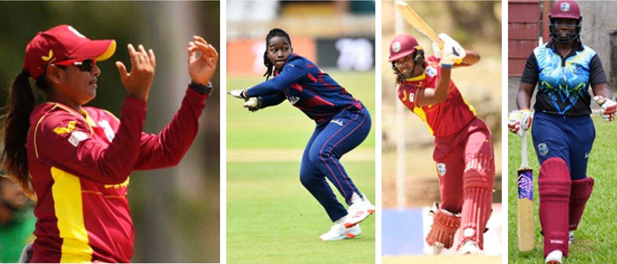 (L-R) Anisa Mohammed, Deandra Dottin, Haley Matthews and Qiana Joseph. (Photo: CWI/GI/ Anthony De Beauville) 