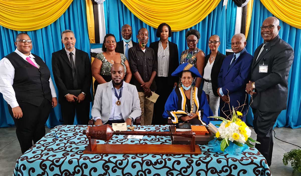 Councillors of the Castries Constituencies Council with Local Government Minister Richard Frederick (far right).