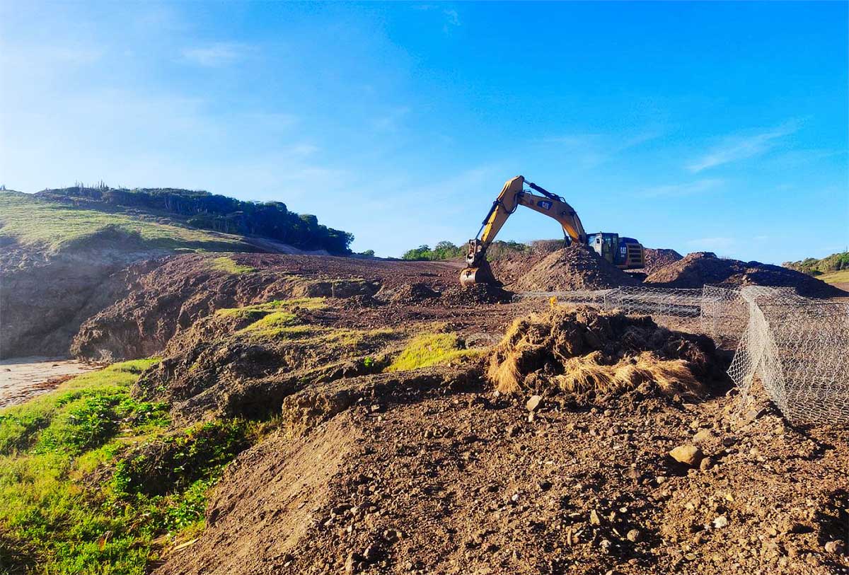 Earth works on the Queen’s Chain adjacent to Donkey Beach.