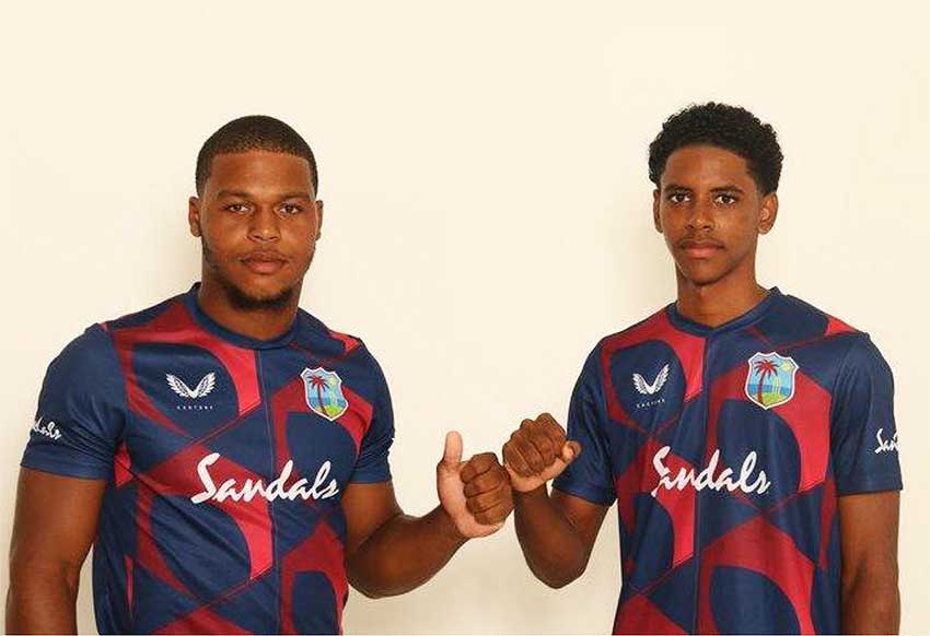 (L-R) West Indies vice-captain, Giovonte Depeiza and captain Ackeem Auguste. (Photo: CWI Media)