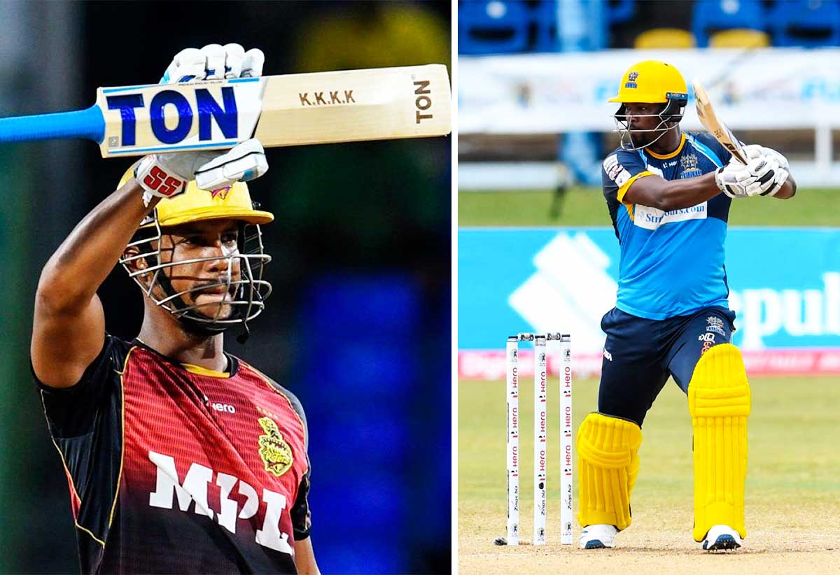 (L-R) Lendl Simmons (70), Barbados Royals opening batsman Johnson Charles will be in action against Saint Lucia Kings on Saturday 11th. (Photo: Photo: Randy Brooks/ CPL 20/ GI) 