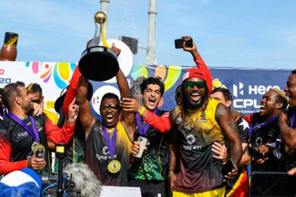 Saint Kitts and Nevis Patriots celebrates CPL title victory. (Photo: Randy Brooks/ CPL)