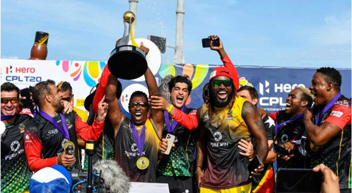 Saint Kitts and Nevis Patriots celebrates CPL title victory. (Photo: Randy Brooks/ CPL)