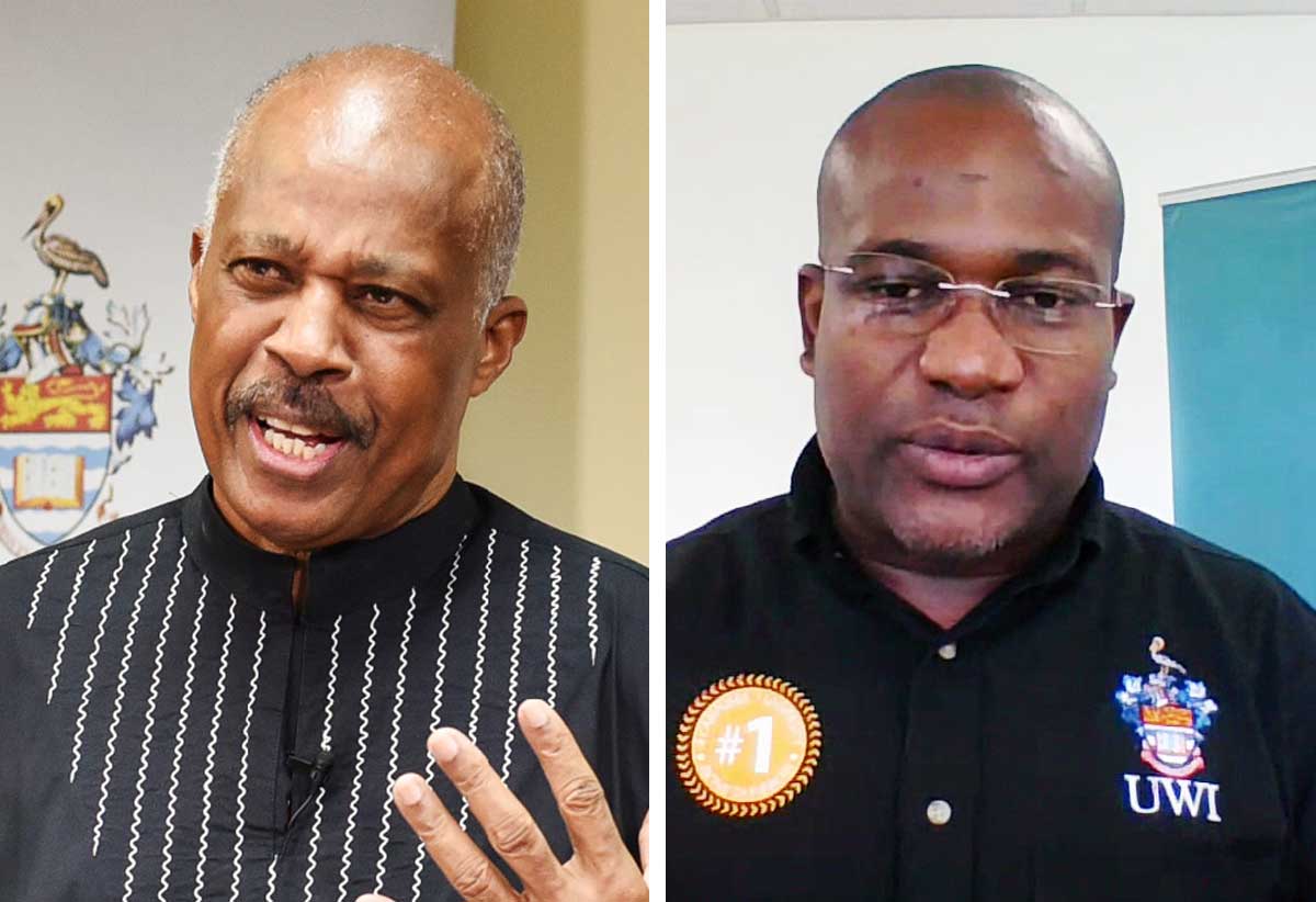 [L-R] Professor Sir Hilary Beckles, Vice-Chancellor, The UWI & Professor Densil A. Williams, Pro Vice-Chancellor, Planning at the The UWI.