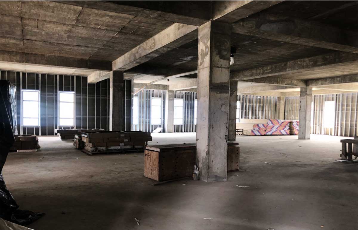 An empty floor at the St Jude Hospital awaiting to be transformed into an active hospital setting.