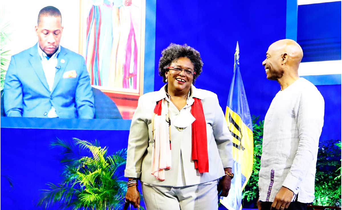 Dr. Hyginus ‘Gene’ Leon and Mia Mottley.
