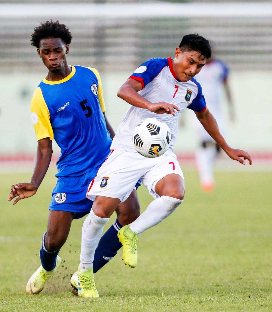 Action between Saint Lucia and Belize on Sunday (Photo: CONCACAF)