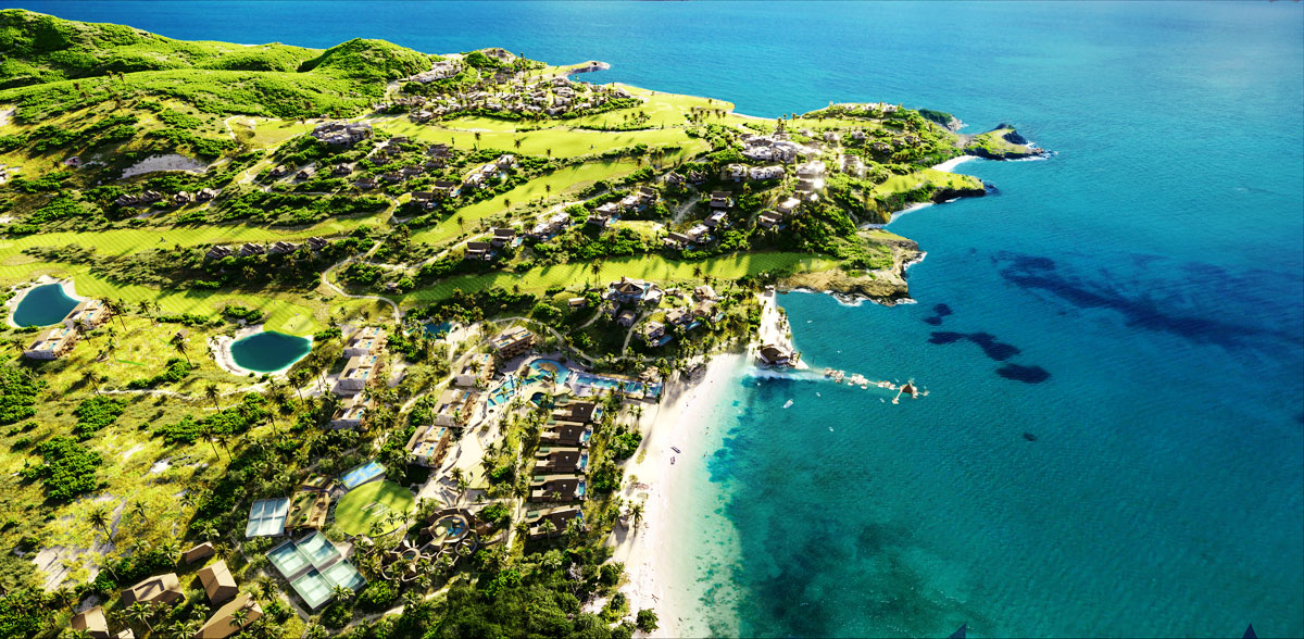 Arial view of the Cabot Saint Lucia Development