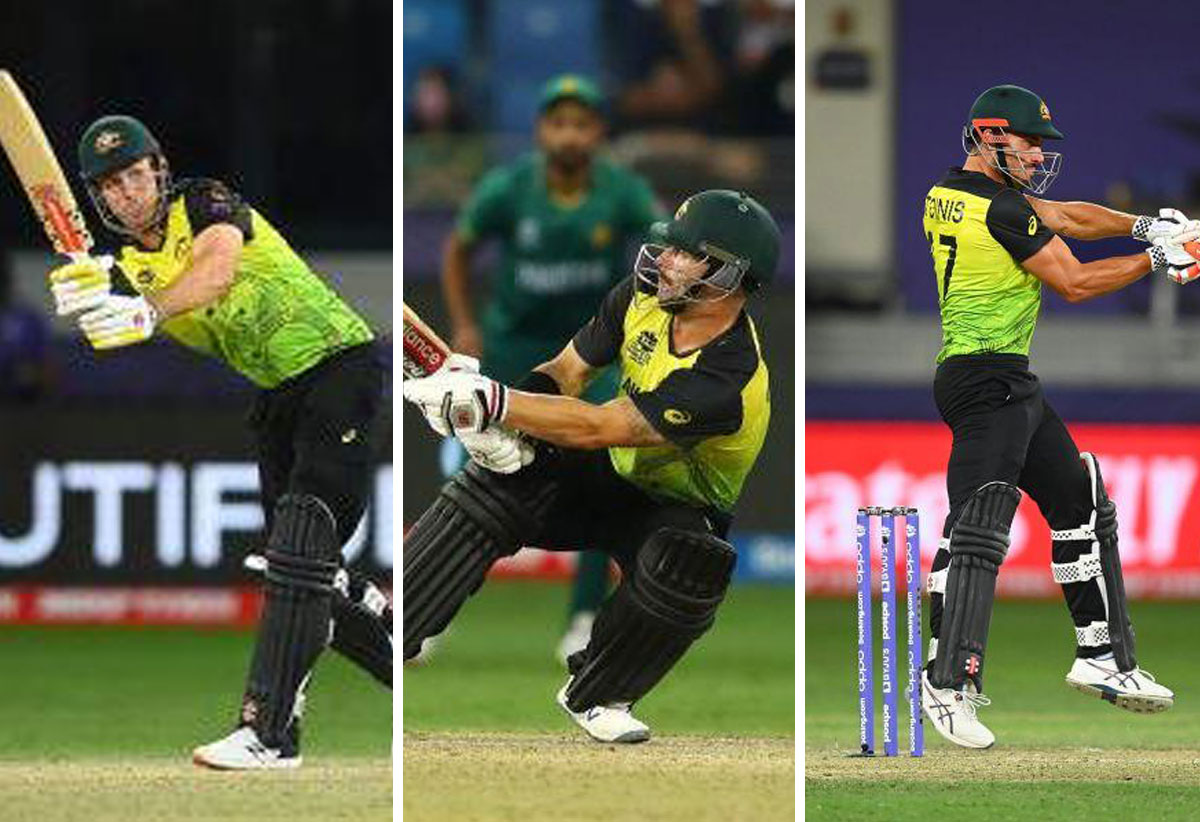 (l-r) Australia Matthew Wade, Marcus Stoinis and Mitchell Marsh (Photo: ICC/GI) 