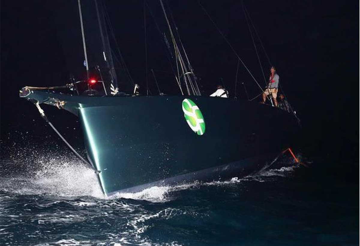 Carbon 'missile' 12 Nacira 69 claims line honours and leads the 2021 ARC in Saint Lucia. (Photo: WCC/ Tim wright) 