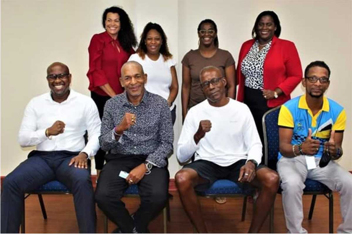 (Back row, Carlotta Julie Bonnett, Bertha Desir, Odulia Justin and Lucy Goodman; (front row) Irwin Jean, David Christopher, Robert Joseph and Stan Bishop, (missing is Earl Agdomar). (Photo: SB) 