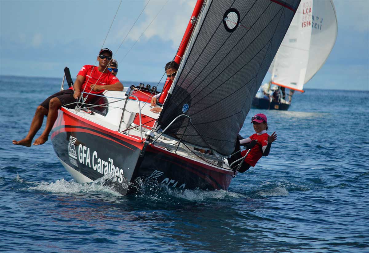 GFA Caraibes (La Morrigane) from Martinique won the first race in 38 minutes 46 seconds (Photo: Anthony De Beauville)