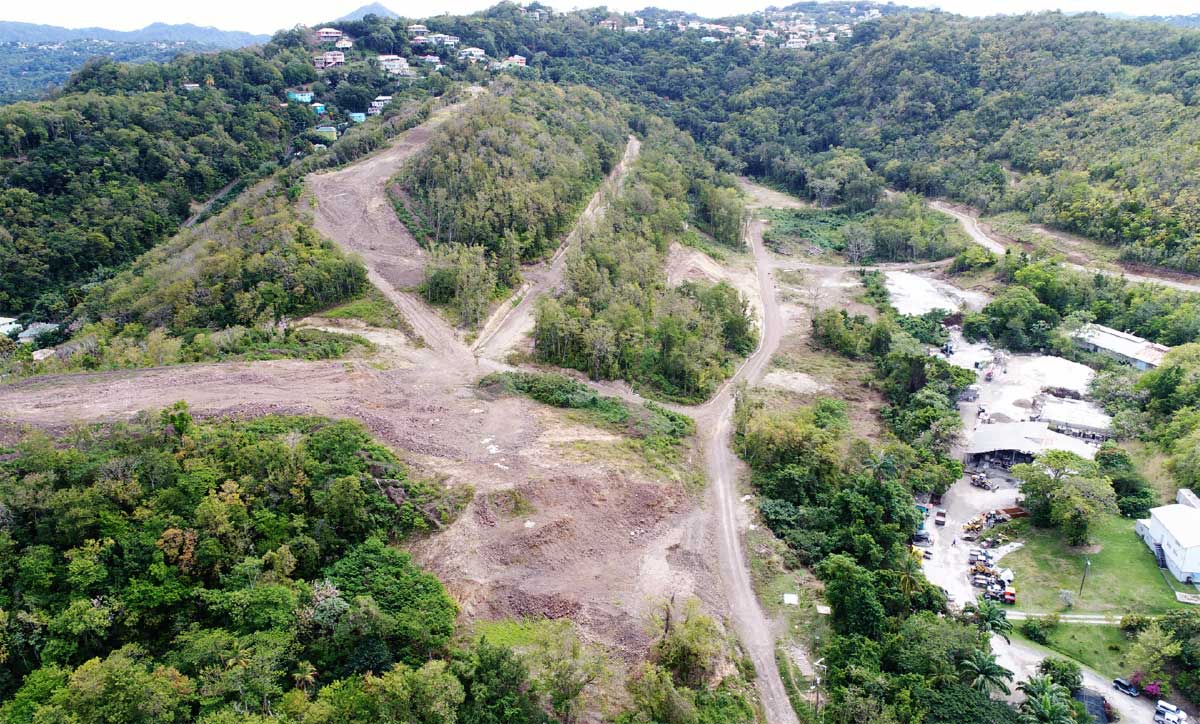 Aerial view of the Choc housing development site.